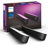 Philips Hue Play White and Colour Ambiance Smart Light Bar Double Pack Base Unit, Entertainment Lighting for TV and Gaming (Works with Alexa, Google Assistant and Apple HomeKit), Black