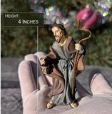 Faithful Treasure 15-Piece Nativity Figurine Set. Hand-Painted Christmas Nativity Scene, 4" Tall.