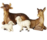 Faithful Treasure 15-Piece Nativity Figurine Set. Hand-Painted Christmas Nativity Scene, 4" Tall.