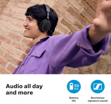 SENNHEISER Accentum Wireless Headphones & BTD 600 Bluetooth dongle – 50 Hours Battery Life, Hybrid ANC & USB-A/USB-C Adapter – Black/Copper