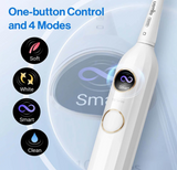 Usmile Y10 Electric Toothbrush with Responsive Brushing, 24/7 Smart Screen, Smart Toothbrush with Pressure Control, One Charge Last 6 Months, WHITE
