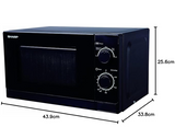 Sharp R-20A0(K) V 20-Liter 800-Watts Microwave Oven, 220-volts