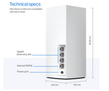 Linksys Atlas 6 Mesh WiFi 6 System - Dual Band AX3000 Wireless Router - WiFi Extender with up to 3.0 Gbps Speed, 4x Faster for 25+ Devices & 2,000 sq ft Coverage