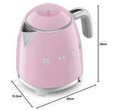 Smeg KLF05PKUK Mini Electric Kettle, 0.8L, Pink