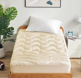 SLEEP ZONE Cooling Twin Mattress Topper for Single Bed, Premium Zoned Cool Mattress Pad Cover, Thick Padded Mattress Protector Breathable Washable, Deep Pocket 8-21" (Beige, Twin)