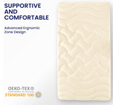 SLEEP ZONE Cooling Twin Mattress Topper for Single Bed, Premium Zoned Cool Mattress Pad Cover, Thick Padded Mattress Protector Breathable Washable, Deep Pocket 8-21" (Beige, Twin)