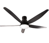 KDK DC Ceiling Fan with Remote and Light- Short Rod, Black, 150cm, U60FWS