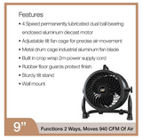 Caterpillar HVD 9AC (CATERPILLAR DRUM AIR CIRCULATOR 9" BLACK)