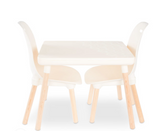 B. toys Table and Chair Set Furniture For Toddlers , 1 Craft Table & 2 Chairs , Natural Wooden Legs