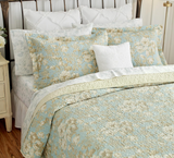 Laura Ashley Brompton Collection Quilt Set-100% Cotton, Reversible, All Season Bedding, Includes Matching Sham