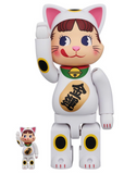 BE@RBRICK Beckoning Cat Peko-chan Milky 100% And 400%