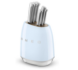 Smeg Pastel Blue Stainless Steel Knife Block Set