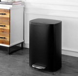 happimess HPM1006B Connor Rectangular 13-Gallon Garbage Can with Soft-Close Lid and Free Mini Garbage Can, Black