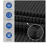 KEKUOU Stretch Oversized Sofa Slipcover 1 Piece Couch Sofa Cover (94"-110") Furniture Protector 4 Seater Sofa with Elastic Bottom for Kids,pet.jacquard Checked Pattern Fabric(X Large,Black)