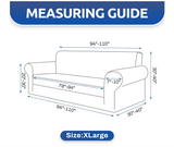 KEKUOU Stretch Oversized Sofa Slipcover 1 Piece Couch Sofa Cover (94"-110") Furniture Protector 4 Seater Sofa with Elastic Bottom for Kids,pet.jacquard Checked Pattern Fabric(X Large,Black)