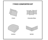 Madison Park Palmer Comforter Set - Faux Suede Design, Striped Accent, All Season Down Alternative Bedding, Matching Shams, Decorative Pillow, Bed Skirt, King (104 in x 92 in), Black 7 Piece