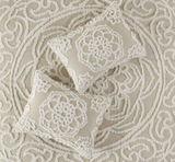 Madison Park Shabby Chic All Season Down Alternative Bed Set with Matching Shams, Cotton, Floral Taupe, Full/Queen(90"x90")