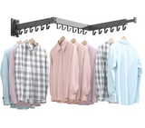 Wall Mounted Clothes Hanger Rack, Retractable Clothes Drying Rack,Space-Saver, Laundry Drying Rack,Collapsible, for Laundry,Balcony, Mudroom, Bedroom,Dark Grey Color,sh-02