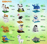 FUN LITTLE TOYS Mini Animal Building Blocks Set Goody Bag Favors Birthday Gifts Party Favors 12 Boxes Christmas Stocking Stuffer