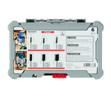 BOSCH RBS006SBS 6-Piece (Universally Compatible Accessory) Carbide-Tipped Groove Cutter Router Bit Assorted Set