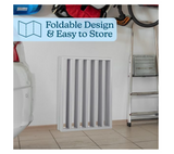 Wooden Pet Gate- Foldable 4-Panel Indoor Barrier Fence, Freestanding and Lightweight Design for Dogs, Puppies, Pets- 72 x24” (Gray Paint)