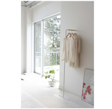 Yamazaki Home Leaning Slim Hanger, Space Saving | Steel | Coat Rack, One Size, White