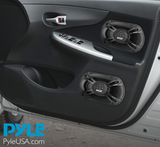 Pyle 3-Way Universal Car Stereo Speakers - 400W 6” x 8” Triaxial Loud Pro Audio Car Speaker Universal OEM Quick Replacement Component Speaker Vehicle Door/Side Panel Mount Compatible - PL6183BK (Pair)