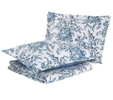 Laura Ashley 185748 Bedford Cotton Reversible Quilt Set, King Blue