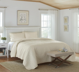 Laura Ashley Felicity Collection Quilt Set-100percent Cotton, Reversible, All Season Bedding with Matching Sham(s), Pre-Washed for Added Softness, Queen, Ivory, 212691