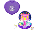 Polly Pocket Keepsake Collection Starlight Castle Compact, Enchanted Castle Theme, Special Box, Polly & Prince dolls, Carriage, Swan & Unicorn Figures, Collectible Gift
