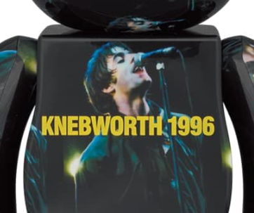 Medicom Oasis Knebworth 1996 Liam Gallagher 100% and 400% Bearbrick Figure 2-Pack