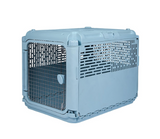 SPORT PET Plastic Kennels Rolling Plastic Wire Door Travel Dog Crate, Collabsible Kennel