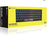 CORSAIR CS-CH-9194014-NA K65 RGB Mini 60% Mechanical Gaming Keyboard, Cherry MX Speed,Black