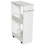 Zenna Home Slim Bath Shelves, Freestanding Moveable Bathroom Storage,White,8 inch