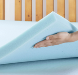 Best Price Mattress 1.5 Inch Ventilated Memory Foam Mattress Topper, Cooling Gel Infusion, CertiPUR-US Certified, Queen Blue