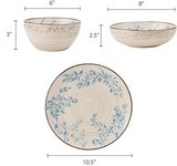 Pfaltzgraff Bella 12 Piece Dinnerware Set, Service For 4, Multicolor