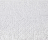 Madison Park Tuscany Daybed Cover Set-Trendy Damask Quilting with Scalloped Edges All Season Luxury Bedding with Bedskirt, Matching Shams, Decorative Pillow, White, 39"x75", 6 Piece