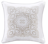 Madison Park Tuscany Daybed Cover Set-Trendy Damask Quilting with Scalloped Edges All Season Luxury Bedding with Bedskirt, Matching Shams, Decorative Pillow, White, 39"x75", 6 Piece