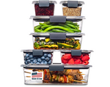 Rubbermaid Brilliance Storage 14-Piece Plastic Lids | BPA Free, Leak Proof Food Container, Clear