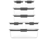 Rubbermaid Brilliance Storage 14-Piece Plastic Lids | BPA Free, Leak Proof Food Container, Clear