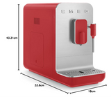 Smeg BCC02RDMUK Automatic Coffee Machine with Steam Wand, Red