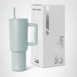 Simple Modern 40 oz Tumbler with Handle and Straw Lid | Insulated Cup Reusable Stainless Steel Water Bottle Travel Mug Cupholder Friendly | Gifts for Women Him Her | Trek Collection | Sea Glass Sage