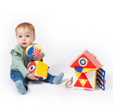 Follies Baby Bauhaus Building Blocks Set - Soft, High Contrast, Developmental Toys - Infant, Toddler - Includes Cube, Ball, Pyramid - Indoor Play