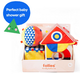 Follies Baby Bauhaus Building Blocks Set - Soft, High Contrast, Developmental Toys - Infant, Toddler - Includes Cube, Ball, Pyramid - Indoor Play