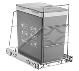 Youeon Pull Out Trash Can Holder Under Cabinet, 16x11x16 Inch Heavy Duty Sink Bin Holder, Adjustable Slide Garbage Shelf, Slider for Kitchen Not Included,Silver