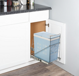 Youeon Pull Out Trash Can Holder Under Cabinet, 16x11x16 Inch Heavy Duty Sink Bin Holder, Adjustable Slide Garbage Shelf, Slider for Kitchen Not Included,Silver