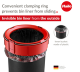 Hailo Pure S Pedal Bin 3 Liters, Kitchen Bin with Lid, Soft-Close Trash Can for Food Waste, Office or Bathroom Use, Compact Waste Bin, Stainless Steel, Made in Germany