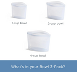 Stasher Premium Silicone Reusable Food Storage Bags, 3-Pack, Clear , Multi-Use Food Storage Bags, Lunch Bag, Travel Containers , BPA Free, Leak-free, Dishwasher-Safe, Eco-friendly