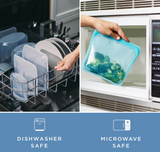 Stasher Premium Silicone Reusable Food Storage Bags, 3-Pack, Clear , Multi-Use Food Storage Bags, Lunch Bag, Travel Containers , BPA Free, Leak-free, Dishwasher-Safe, Eco-friendly