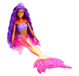 Mermaid Barbie 'Brooklyn' Doll Age 3+ with Phoenix Pet and Accessories, Mermaid Toys with Interchangeable Fins